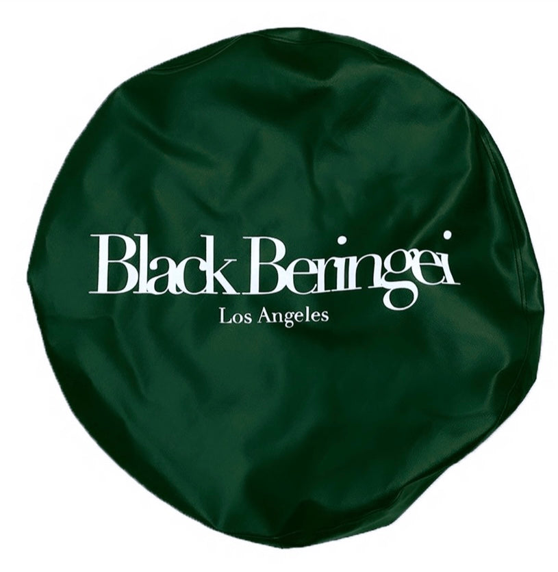 BRITISH GREEN LEATHER SPARE TIRE COVER