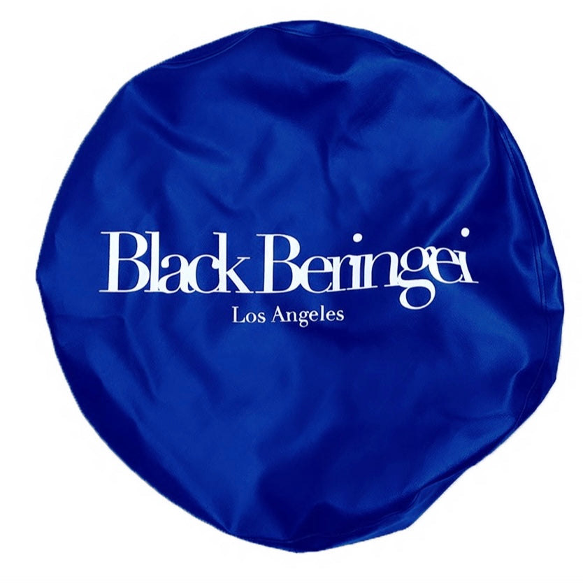 COBALT BLUE LEATHER SPARE TIRE COVER